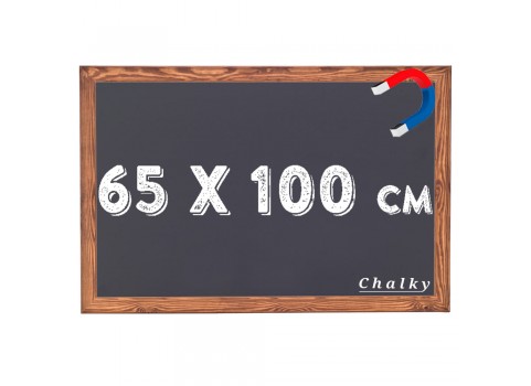 Chalky Manyetik Kara Tahta Ahşap Çerçeveli 65x100 cm